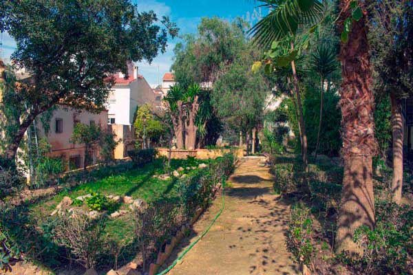 Paseo de jardón de la Residencia universitaria Inmaculada Málaga