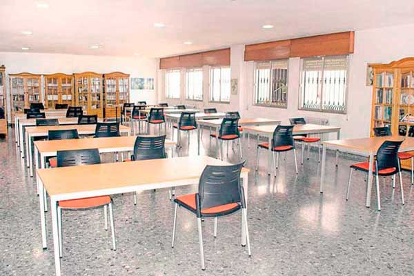 Sala de estudios de la Residencia universitaria Inmaculada Málaga